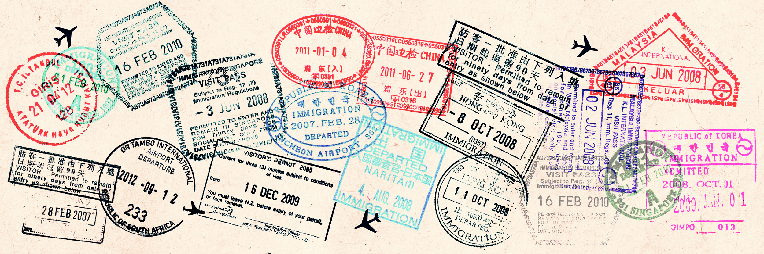 Passport Stamps NFP Ireland Travel Agents Insurance