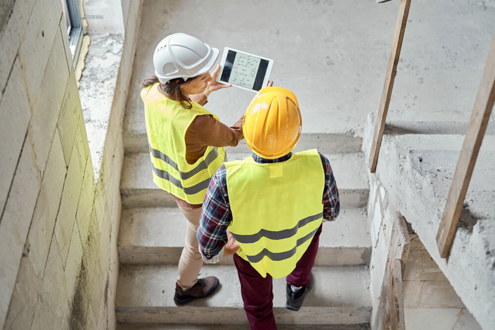 workers having a discussion