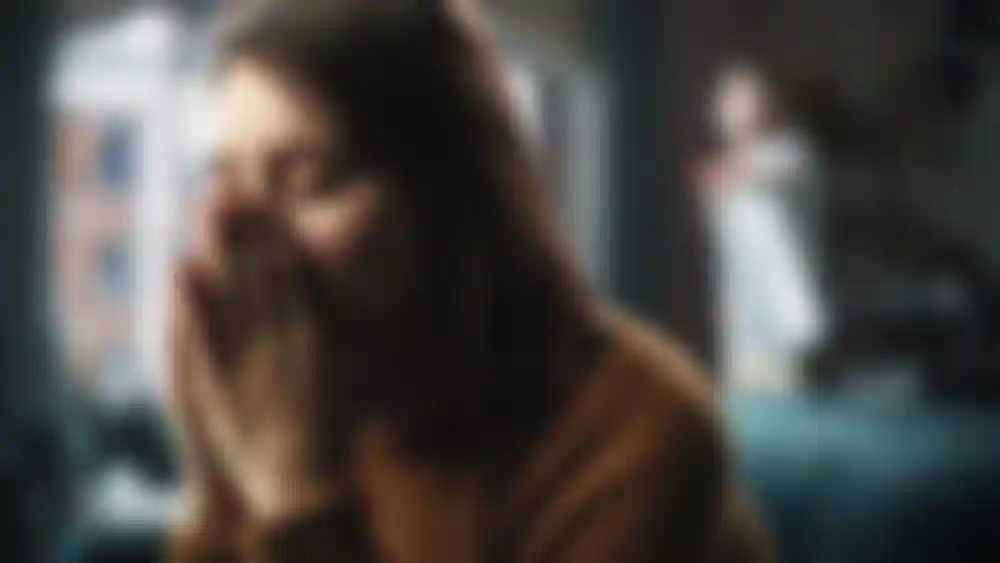 Portrait of sad crying woman being harassed and bullied by her partner