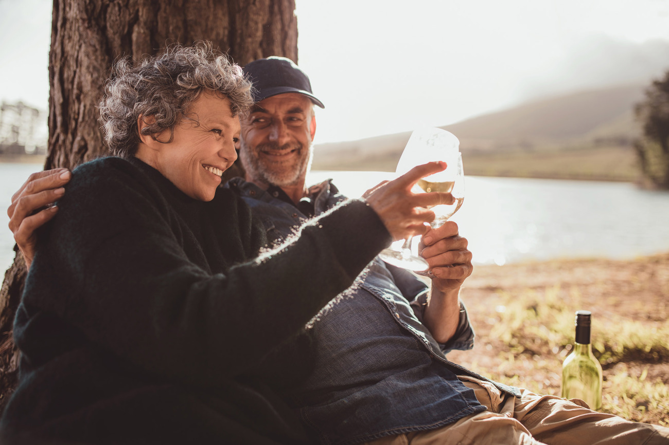 two people having wine