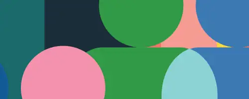 Colourful employee silhouettes