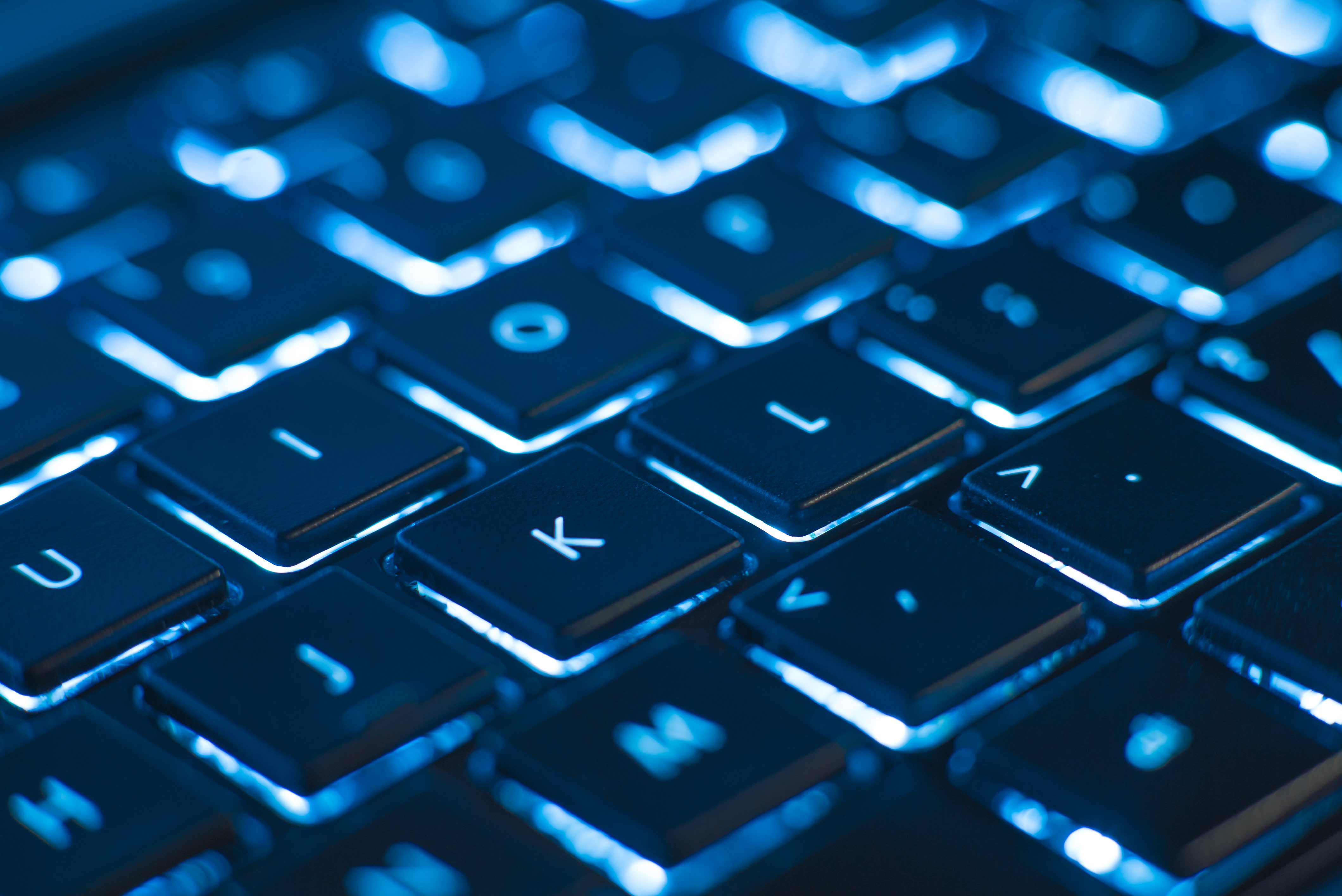 RGB keyboard up close - NFP gaming dev insurance